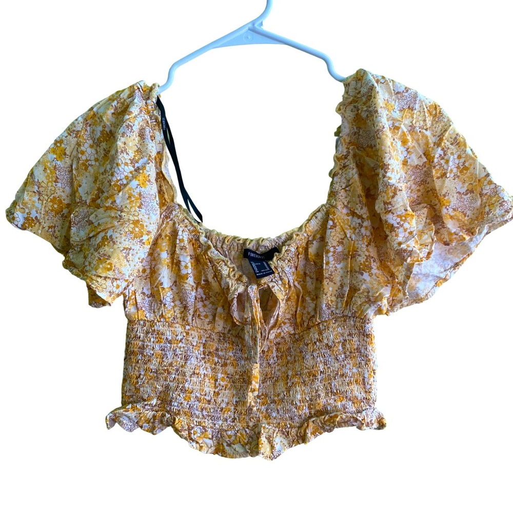 Floral Print Puff Sleeve Blouse